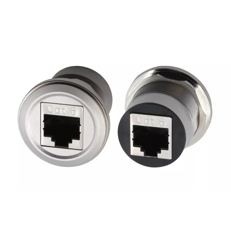 EXSYS EX-49196 kovový adaptér RJ45 na montáž do panela, samica–samica