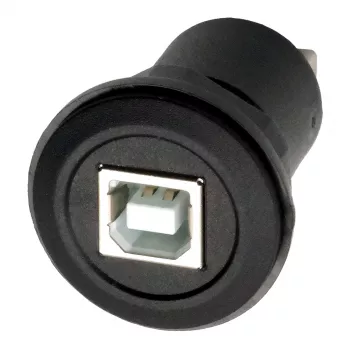 EXSYS EX-49213 panelový adaptér USB-B konektor samica na USB-A konektor samica, USB 2.0, kovový rám