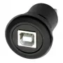 EXSYS EX-49213 panelový adaptér USB-B konektor samica na USB-A konektor samica, USB 2.0, kovový rám