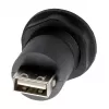 EXSYS EX-49213 panelový adaptér USB-B konektor samica na USB-A konektor samica, USB 2.0, kovový rám