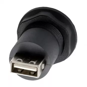 EXSYS EX-49213 panelový adaptér USB-B konektor samica na USB-A konektor samica, USB 2.0, kovový rám