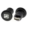 EXSYS EX-49213 panelový adaptér USB-B konektor samica na USB-A konektor samica, USB 2.0, kovový rám