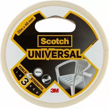 3M Scotch Universal Tape 2000 biela 48 mm x 25 m, 6 rolí – univerzálna PE fóliová páska na zväzovanie, upevňovanie, opravy a utesňovanie 7100205295