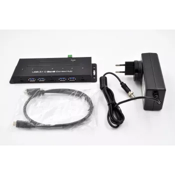 EXSYS EX-1247HMVS 7-port USB 3.2 Gen 2 priemyselný hub s montážou na DIN lištu
