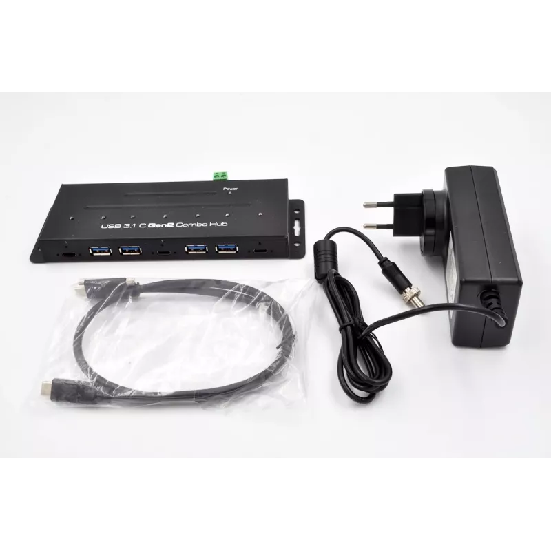 EXSYS EX-1247HMVS 7-port USB 3.2 Gen 2 priemyselný hub s montážou na DIN lištu