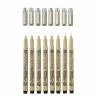 SAKURA Pigma Micron sada finelinerov, 8-dielna, čierna, rôzne veľkosti hrotov 0,15 mm až štetček POXSDK8