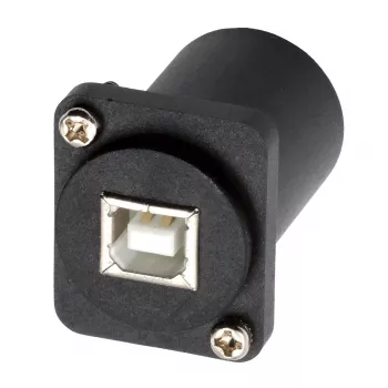 EXSYS EX-49157 D-typ USB 2.0 montážny adaptér, USB-B konektor samica na USB-A konektor samica