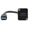 EXSYS EX-49164 USB 3.2 Gen 1 D-typ montážny adaptérový kábel, USB-A konektor samec na konektor samica, 20 cm, čierna