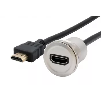 EXSYS EX-49180 kovový panelový HDMI adaptér, konektor samica na konektor samec, 30 cm