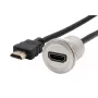 EXSYS EX-49180 kovový panelový HDMI adaptér, konektor samica na konektor samec, 30 cm