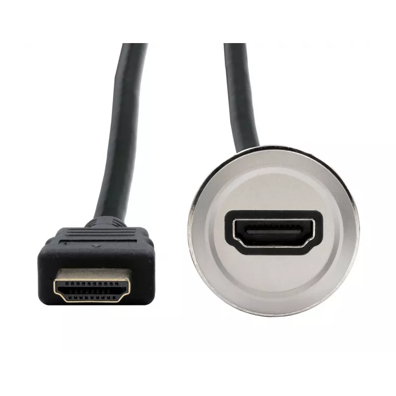 EXSYS EX-49180 kovový panelový HDMI adaptér, konektor samica na konektor samec, 30 cm