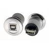 EXSYS EX-49193 kovový panelový montážny USB-2.0 adaptér USB-B konektor samica na USB-A konektor samica