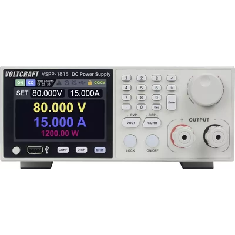 VOLTCRAFT VSPP-1815 rackový laboratórny napájací zdroj, 0-150 V/DC, 0-30 A, 1800 W, programovateľný, USB/RS-485/LAN VC-18673200