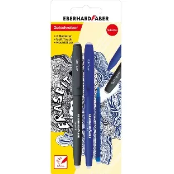 Faber-Castell Eberhard Faber Erase it! gélové pero, 0,7 mm, modré, akčný set, blister karta 582103