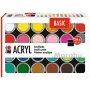 Marabu akrylová farba set BASIC, 24 x 18 ml, vysoká pigmentácia, veľmi vysoká svetlostálosť 1210000000215