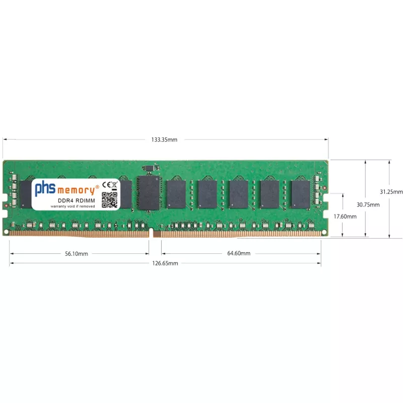 PHS-memory 32GB DDR4 ECC UDIMM 3200MHz PC4-25600E RAM pre Synology RackStation RS3626xs SP619473