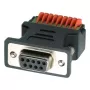 EXSYS EX-49111 9-pin D-Sub konektor samica na 9-pin svorkovnicový blok adaptér s tlačidlom, sivý