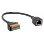 EXSYS EX-49120 adaptérový kábel RJ45 konektor samica na 8-pinový terminálový blok, CAT.6, 30 cm, s tlačidlom