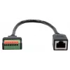 EXSYS EX-49120 adaptérový kábel RJ45 konektor samica na 8-pinový terminálový blok, CAT.6, 30 cm, s tlačidlom