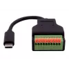 EXSYS EX-49125 adaptérový kábel USB-C konektor samec na 10-pinový terminálový blok s tlačidlom, 15 cm, USB 3.2 Gen 1