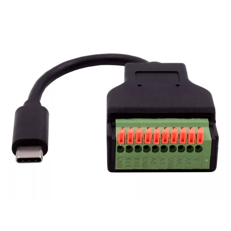 EXSYS EX-49125 adaptérový kábel USB-C konektor samec na 10-pinový terminálový blok s tlačidlom, 15 cm, USB 3.2 Gen 1