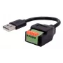 EXSYS adaptérový kábel USB-A konektor samec na 5-pinový terminálový blok s tlačidlom, USB 2.0, 15 cm EX-49129