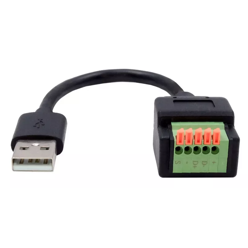 EXSYS adaptérový kábel USB-A konektor samec na 5-pinový terminálový blok s tlačidlom, USB 2.0, 15 cm EX-49129
