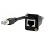 EXSYS D-typ adaptérový kábel RJ45 konektor samica na samec, CAT.5e, 20 cm, čierny EX-49159