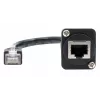 EXSYS D-typ adaptérový kábel RJ45 konektor samica na samec, CAT.5e, 20 cm, čierny EX-49159
