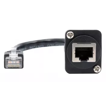 EXSYS D-typ adaptérový kábel RJ45 konektor samica na samec, CAT.5e, 20 cm, čierny EX-49159