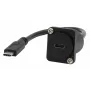 EXSYS EX-49166 D-typ adaptérový kábel USB-C konektor samica na samec, USB 3.2 Gen 2, 20 cm, čierny