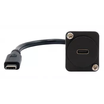 EXSYS EX-49166 D-typ adaptérový kábel USB-C konektor samica na samec, USB 3.2 Gen 2, 20 cm, čierna
