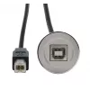 EXSYS EX-49182 USB 2.0 montážny adaptérový kábel, USB B konektor samica na USB B konektor samec, 30 cm, kovové puzdro