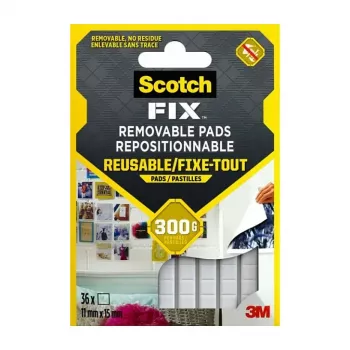 3M Scotch-Fix montážne štvorčeky 11 mm x 15 mm biele 64-kusové balenie 7100263372