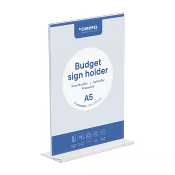EUROPEL Budget stolový stojan DIN A5, obojstranný, polystyrén, transparentný 351006