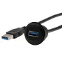 EXSYS EX-49220 USB 3.2 Gen 1 montážny adaptérový kábel, Type-A konektor samica na samec, 30 cm, čierna