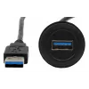 EXSYS EX-49220 USB 3.2 Gen 1 montážny adaptérový kábel, Type-A konektor samica na samec, 30 cm, čierna
