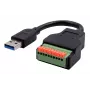 EXSYS EX-49127 adaptérový kábel USB-A konektor samec na 10-pin svorkovnicu s tlačidlom, USB 3.2 Gen 1, 15 cm
