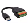 EXSYS EX-49127 adaptérový kábel USB-A konektor samec na 10-pin svorkovnicu s tlačidlom, USB 3.2 Gen 1, 15 cm