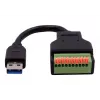 EXSYS EX-49127 adaptérový kábel USB-A konektor samec na 10-pin svorkovnicu s tlačidlom, USB 3.2 Gen 1, 15 cm
