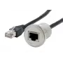 EXSYS EX-49184 panelový adaptérový kábel, RJ45 konektor samica na samec, 30 cm, tienený, kov