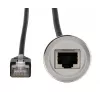 EXSYS EX-49184 panelový adaptérový kábel, RJ45 konektor samica na samec, 30 cm, tienený, kov