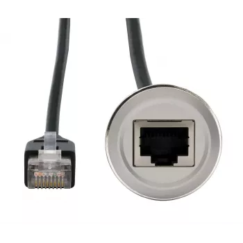 EXSYS EX-49184 panelový adaptérový kábel, RJ45 konektor samica na samec, 30 cm, tienený, kov
