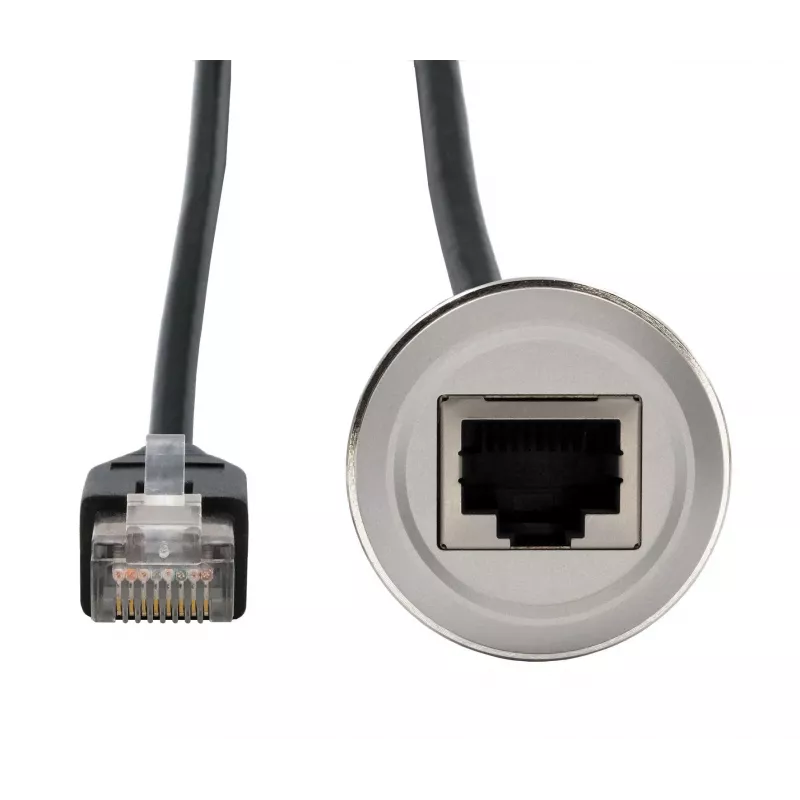 EXSYS EX-49184 panelový adaptérový kábel, RJ45 konektor samica na samec, 30 cm, tienený, kov