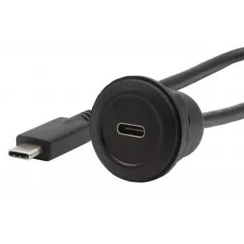 EXSYS EX-49222 USB-C panelový adaptérový kábel, USB 3.2 Gen 2, 10Gbps, 100W PD, 30cm