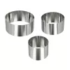 Metaltex Okrúhle kuchynské krúžky z nehrdzavejúcej ocele, sada 3 ks, strieborné, výška 45 mm 204536010