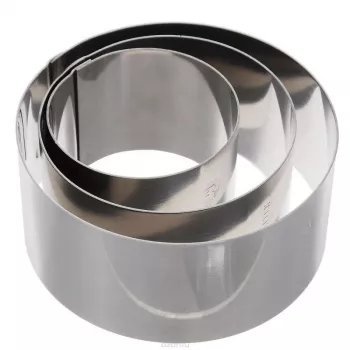 Metaltex Okrúhle kuchynské krúžky z nehrdzavejúcej ocele, sada 3 ks, strieborné, výška 45 mm 204536010