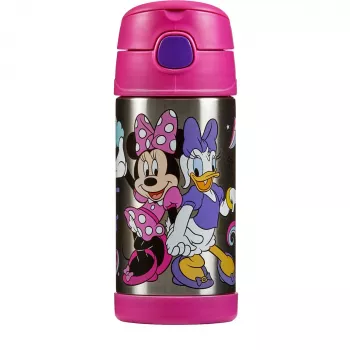 THERMOS FUNTAINER fľaša na pitie so slamkou, Disney Minnie Mouse, 0,35 L, nehrdzavejúca oceľ, ružová 4113.412.035