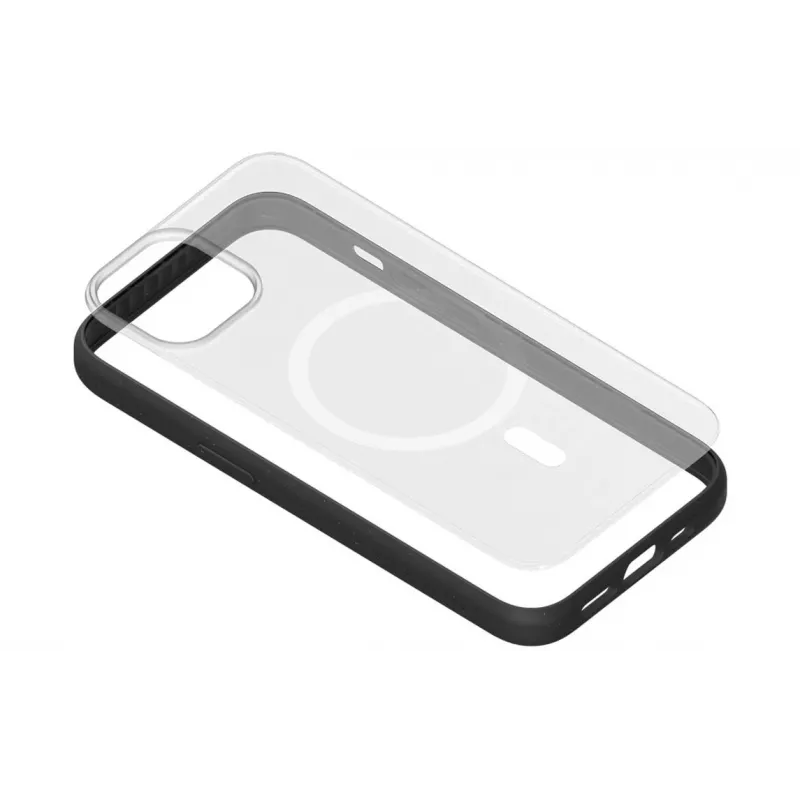 Woodcessories ECO643 puzdro na iPhone 14 Plus - ekologické čierne a transparentné zadné krytie