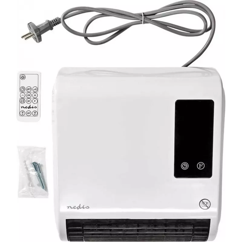 Nedis HTBA20WT keramické teplovzdušné kúrenie 1500 W biela/sivá pre až 20 m²